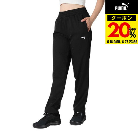【20％OFFクーポン対象！4/27まで】プーマ（PUMA）（レディース）ESS プーマロゴ ポリ ウーブンパンツ 687519 01 BLK