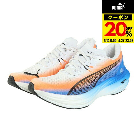【20％OFFクーポン対象！4/27まで】プーマ（PUMA）（メンズ）ランニングシューズ ジョギングシューズ ディヴィエイト ニトロ 3 駅伝 ホワイト ブラック 31342201 スニーカー