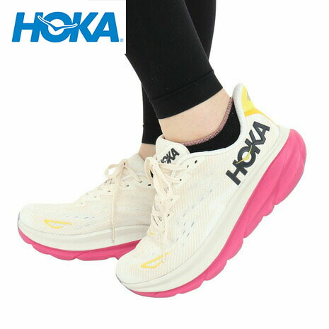 【楽天市場】ホカ（HOKA）（レディース）ランニングシューズ クリフトン 9 ホワイト ピンク 1127896-EBDB スニーカー