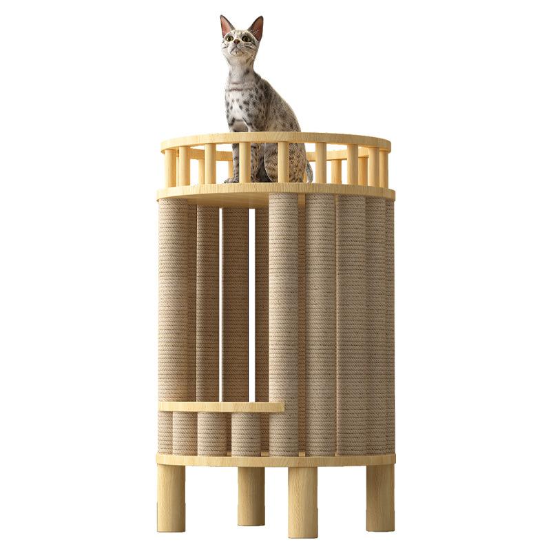 ペット 猫ハウス 猫ベッド キャットタワー 板 多機能 二層 木製 立式 玩具 かわいい｜SUPERYOU