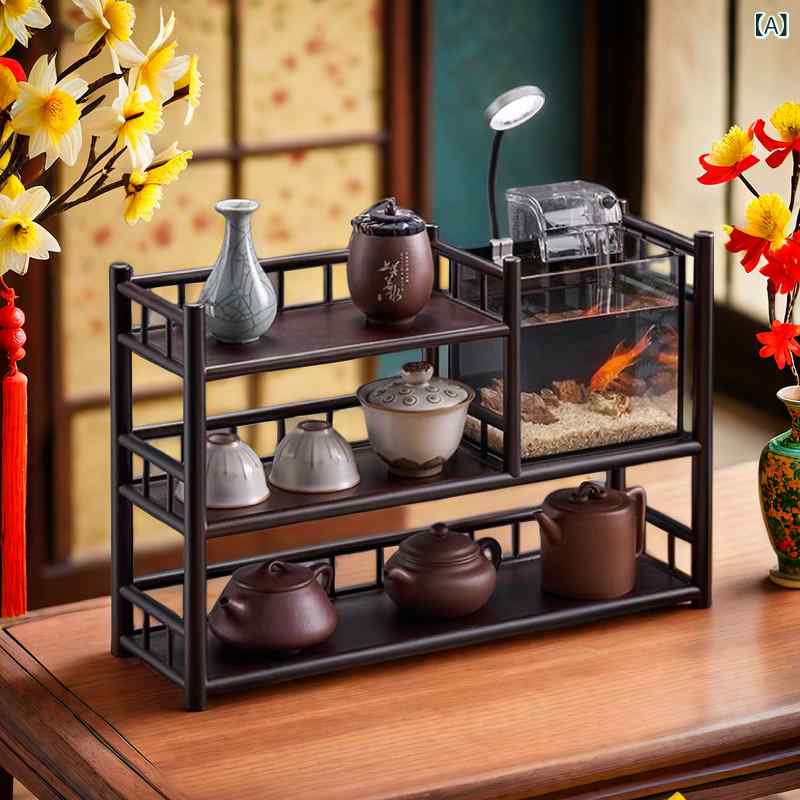 茶具 納める 仕合わせ 博古架 楠竹 学習机とっ始め 飾りつけ 棚 茶盤架 茶? 茶架 魚缸 三層 二層 クルミ 煙熏 囲欄 款 加寛 ・築面 室内装飾