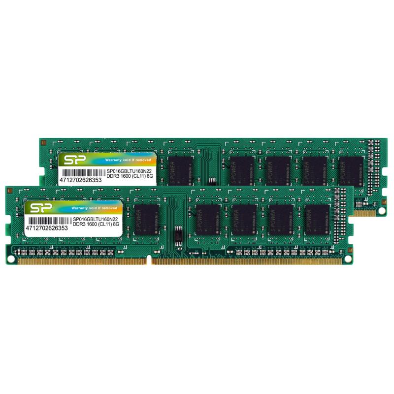 ケイ素樹脂力強さ 事務机とっ始めパソコン用 記憶装置 DDR3 1600 パソコン3-12800 8GB x 2枚 (16GB) 240Pin 1.5V CL11 Mac 相応う SP016GBLTU160N22