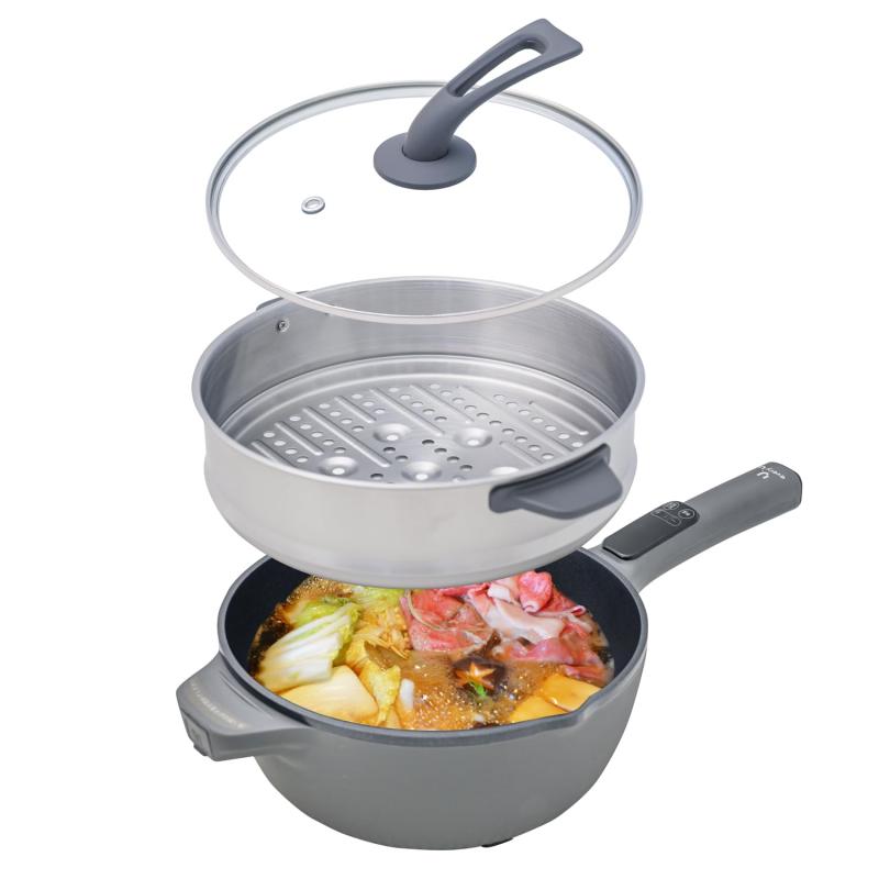 楽天市場】every U. 電気鍋 4L 蒸し器付 多機能 温度調整5段階