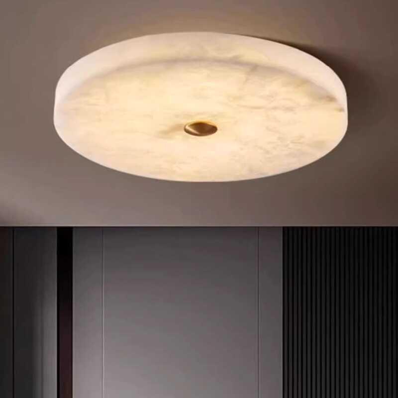 吸頂灯 今めかしい 分かりやすい 全銅 云石 丸型 御茶の間 通路 陽台 書屋 中山産 LED 照らしだす面積15-30平方メートル 極簡現代風  室内点火装置 かざり付ける点火装置
