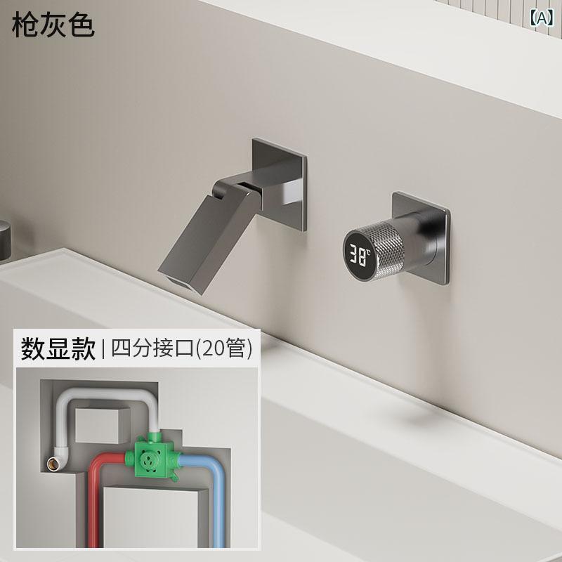洗面台 水?? 全銅 数表示 暗装 冷温水 壁埋め込み 顔盆用 今日このごろ 分かりやすい 電鍍産業 陶器弁膜 回転させる式 単柄 20粍水管 薄墨色 黒 Cr 白 銅製  役立つこと的 耐久性 磨きあげる せっ生間