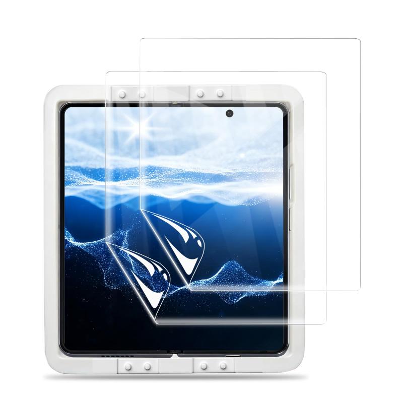 Sotarino【ガイド枠付き】Galaxy Z Fold7 対応 保護フィルムTPU素材 3D設計 自動修復 気泡レス 指紋防止 ギャラクシー Z Fold7 ​用 フィルム 2枚入画像