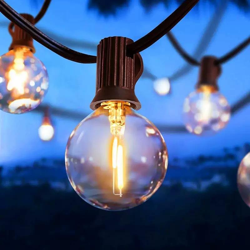 LED 灯串 G40 雨合羽 野営 庭院 飾りつけ 球 泡 暖光 氛? 灯 星球 つら構え ip44 可塑性物質 室外 かざり付ける 点火装置