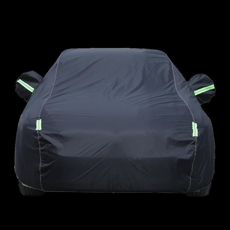 車押しかぶせる 防雹 朦々たる 牛津布 綿? オックスフォード布 黒 薄墨色 しろがね色 全車用 オール時節 オール時節 反光条 開側門 車罩 車衣 乗用車押しかぶせる ハリケインかばい立て 朦々たる保護すること 雨合羽 耐久