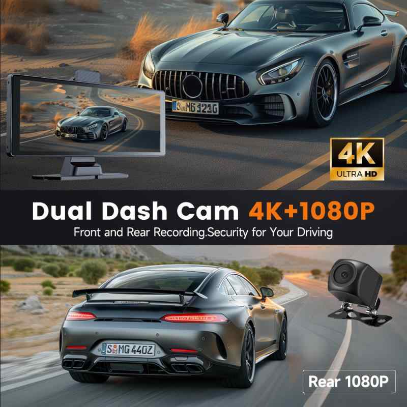 カーナビ 車載ナビ Carplay MP5 4K 行車書きとどめる? 前後録画 GPS ナビ 倒車影像 夜視 繰り返し録画 パーキング監督すること 触れ合う取りまわし 中控台 築き上げる 170度 広角 F1.8 光圈 WIFI 繋ぎ合わせる 2160P 高解像力