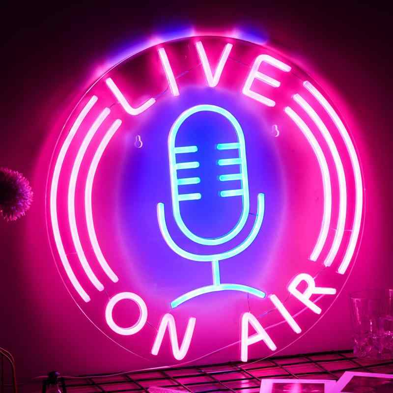 楽天市場】LIVE ON AIRネオンライト レターマイクLEDネオン