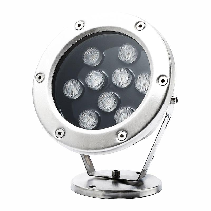 床灯 露天 雨合羽 射灯 ステンレス鋼 赤 黄 青 緑 白 七彩 3-48 ワット DC24V IP68 差しわたし190 高250 照明装置手道具