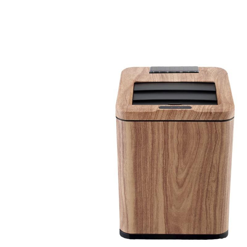 ゴミ箱 方形 センサー式 木目調 ソーラー 10L 黒 シルバー ゴールド｜SUPERYOU 9,908円
