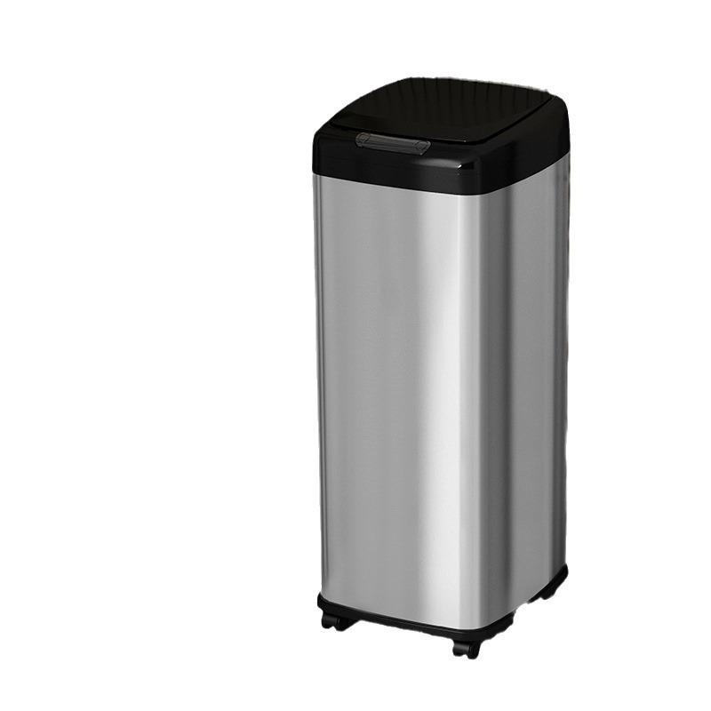 紙くずかご ステンレス鋼 検出器式 大静電容量 20L 30L 50L 方形 ステンレス鋼 黒 身寄り用 勝手もと リビング 事務室 蓋