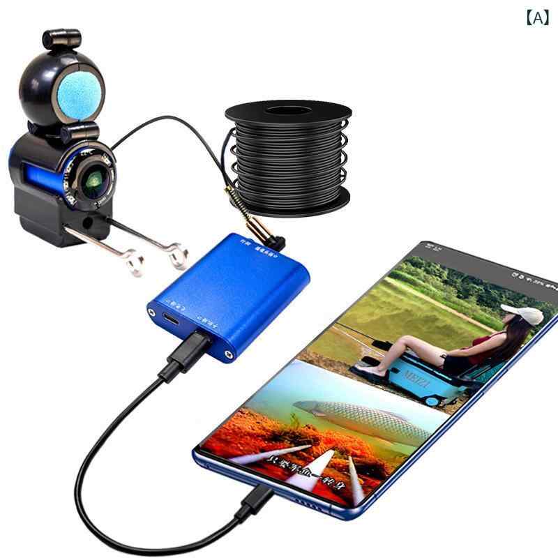 魚釣り具 水中写真機 探魚器 高画質 写真機 魚釣り 水中映画化 スマホ ライブ 0.6M-30M