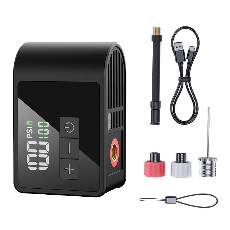 自転車 電動 空気入れ 携帯 ミニ 充電式 ABS 軽量 数値表示 照明 USB｜SUPERYOU
