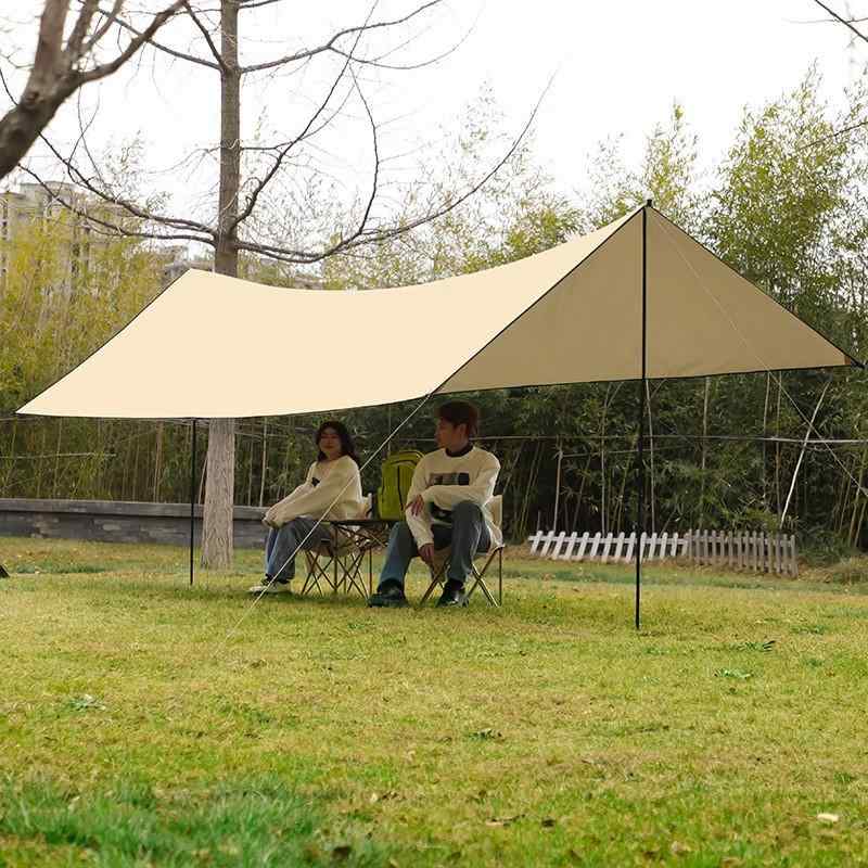 円蓋 タープ 難民キャンプ 幕舎 ピクニック 遮光 雨合羽 幕舎 作りつける 軽さ 折り畳み 持ちはこぶ 牛津布 方形 黒 象牙色 3-5米 納める袋