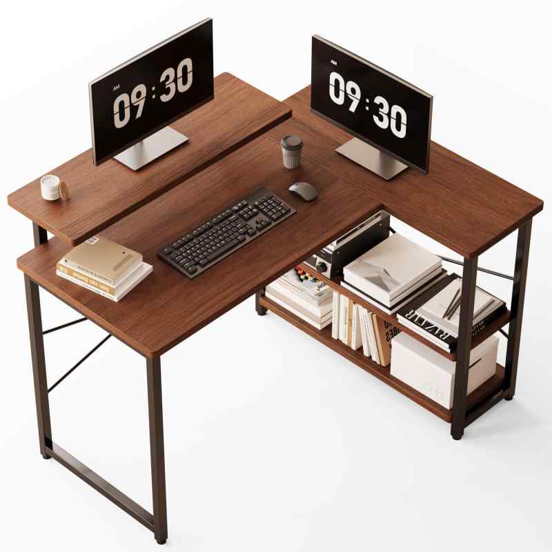 Merytes マイコン事務机 学び取る机 修める机 computer desk ゲーミングデスクワークデスクL字事務机 棚 付き添い人 pc 省空白文字 精神的な統合飾り気の無い 在宅仕え奉る