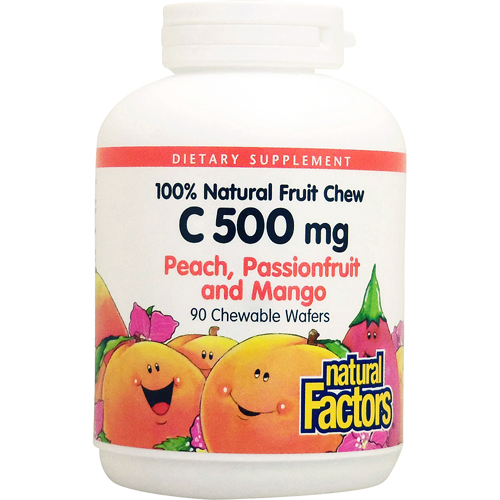 ナチュラルフルーツC500 （ピーチ/パッションフルーツ/マンゴー）90粒[サプリメント/健康サプリ/サプリ/ビタミン/ビタミンC/栄養補助/栄養補助食品/アメリカ/チュワブル/サプリンクス]