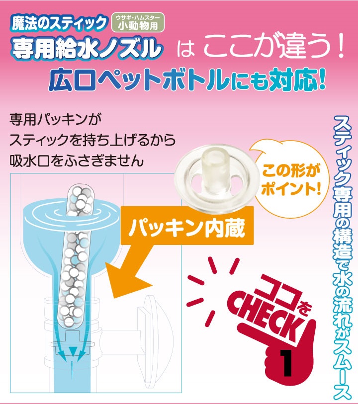 楽天市場 小動物専用 魔法のスティック専用ノズル1個 魔法のスティック１本 スペシャルセット ウサギ デグー チンチラ ハムスター ペット サプリマルシェ 楽天市場店