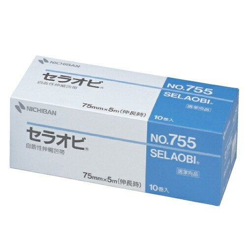 ニチバン株式会社 セラオビNO・755 75mm×5m(伸長時)×10巻×2個セット 【商品到着までに7-10日程度かかります・ご注文後のキャンセルができません】