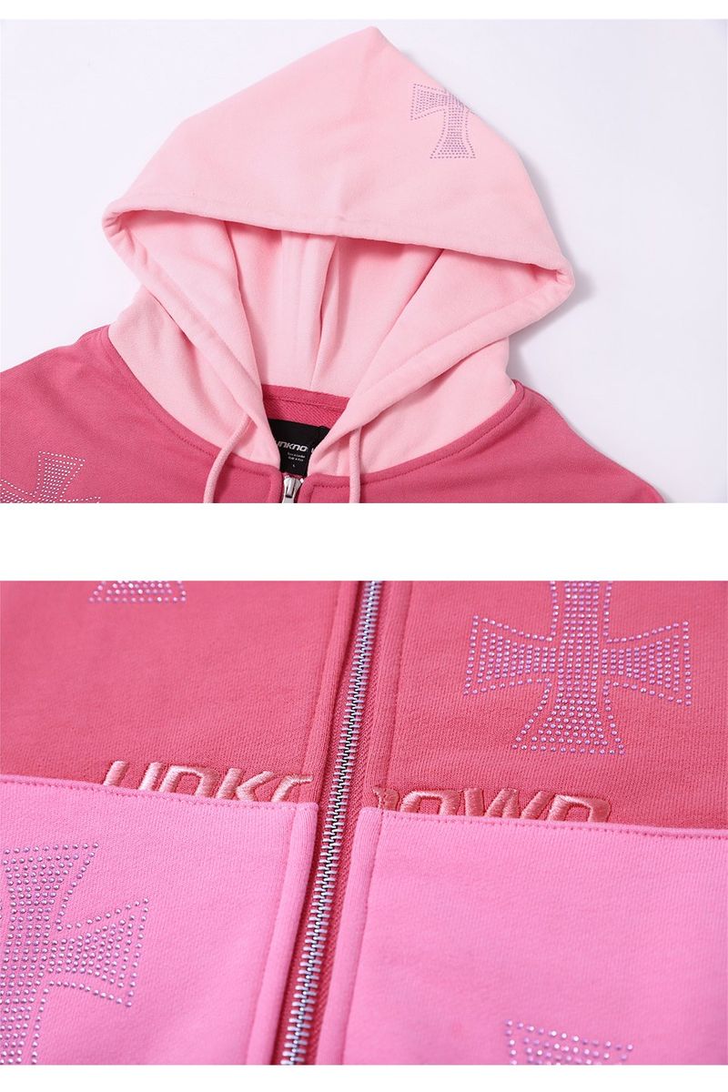 Pink Rhinestone Zip Up Bayleafkitchen Co Uk