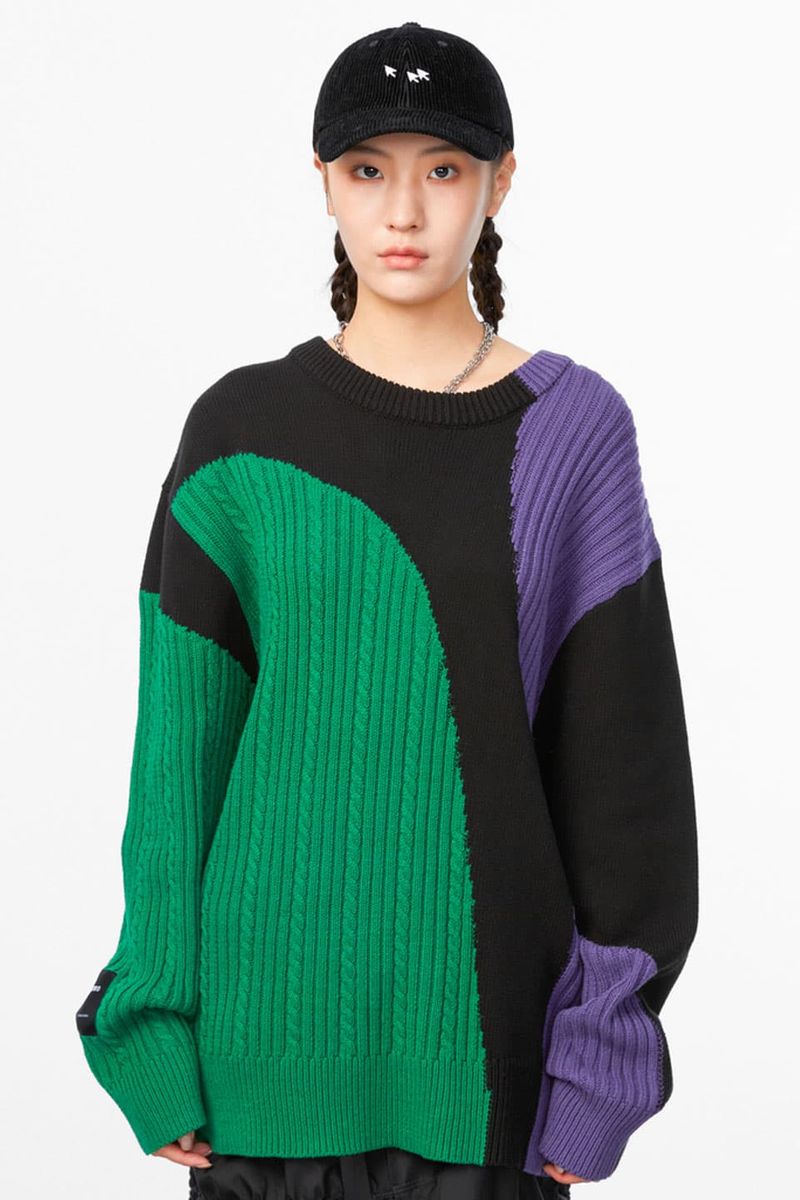 Asymmetric Pullover Sweater ゆったり ストリート ダンス トレンド ヒップホップ ファッション メンズ レディース 大きいサイズ 人気商品ランキング Sweater