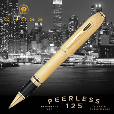 【送料無料】CROSS(クロス) セレクチップローラーボール PEERLESS 125(ピアレス125) 23金ヘビーゴールドプレート AT0705-4