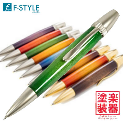 【送料無料】F-STYLE(エフスタイル) Air Brush Wood Pen Candy Color(キャンディカラーギター塗装) カーリーメイプル/Green(グリーン) TGT1611 ボールペン/パーカータイプ【母の日】【父の日】【敬老の日】