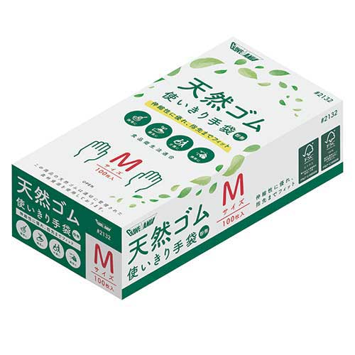 川西工業 天然ゴム 粉なし #2132 M 100枚X20箱 【食品衛生法適合】｜Business Supply Shop