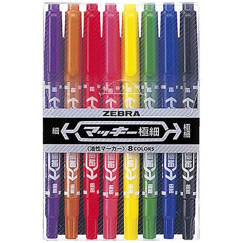 マッキー 楽天市場】マッキー極細8色セット MCF-8C 細-極細（細1.0〜1.3mm、極細