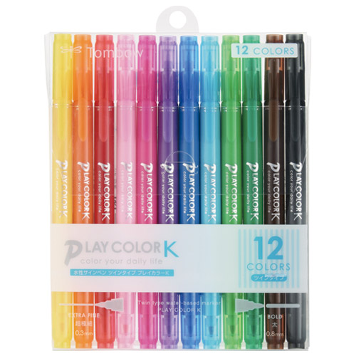 楽天市場】トンボ鉛筆／水性サインペン プレイカラーK 12色セット（GCF