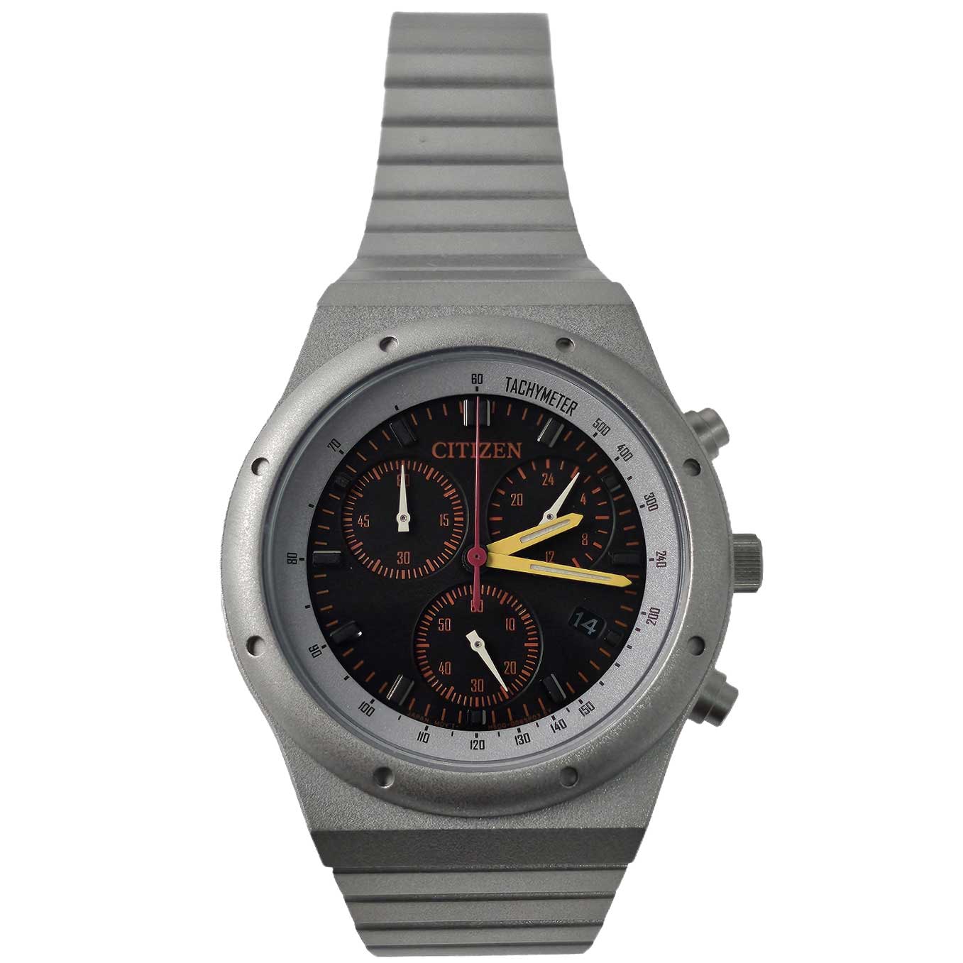 シチズン CITIZEN 腕時計 クロノグラフ ソーラー レコードレーベル 1984 復刻 日本200本限定 マットシルバー メンズ 新品 AT2557-54G|サプリストア 店