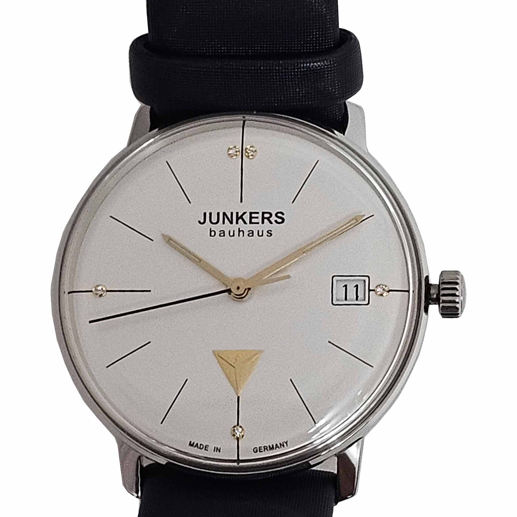 ユンカース Junkers バウハウス bauhaus 腕時計 クォーツ サテンレザーベルト ホワイト ドイツ製 6073-1 国内セレクトショップ流通モデル 新品｜サプリストア　店