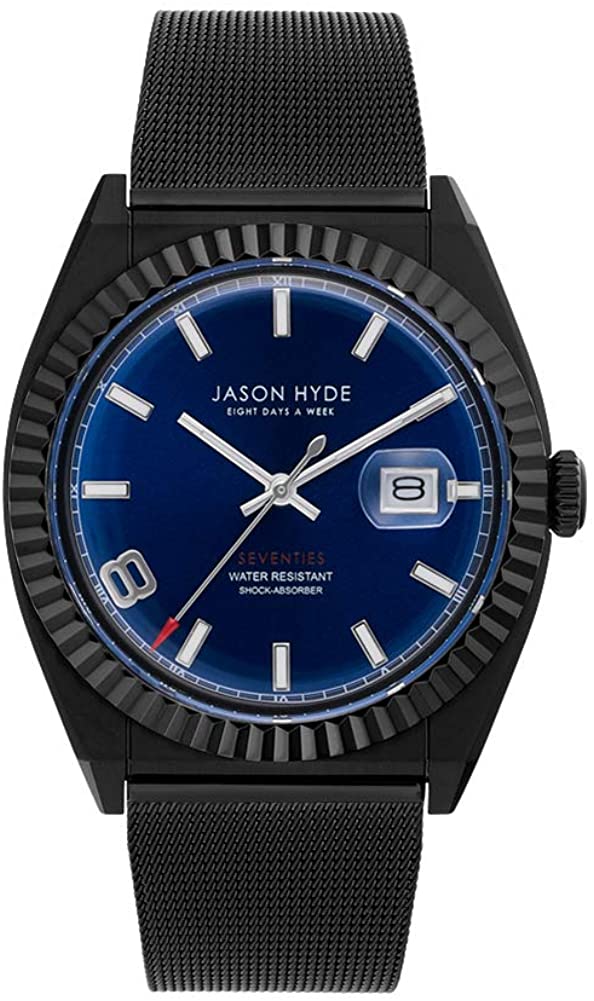 JASON HYDE ジェイソン・ハイド ウオッチ メンズ I HAVE A DATE 黒いことメッシュ 黒いこと×青碧 JH30007