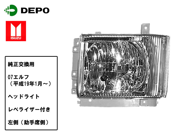 【当日発送 15時まで】 送料無料 いすず ０７ エルフウインカー 左側 助手席側 純正タイプ トラック用 ＤＥＰＯ製  物流サポートショップTSUBASA