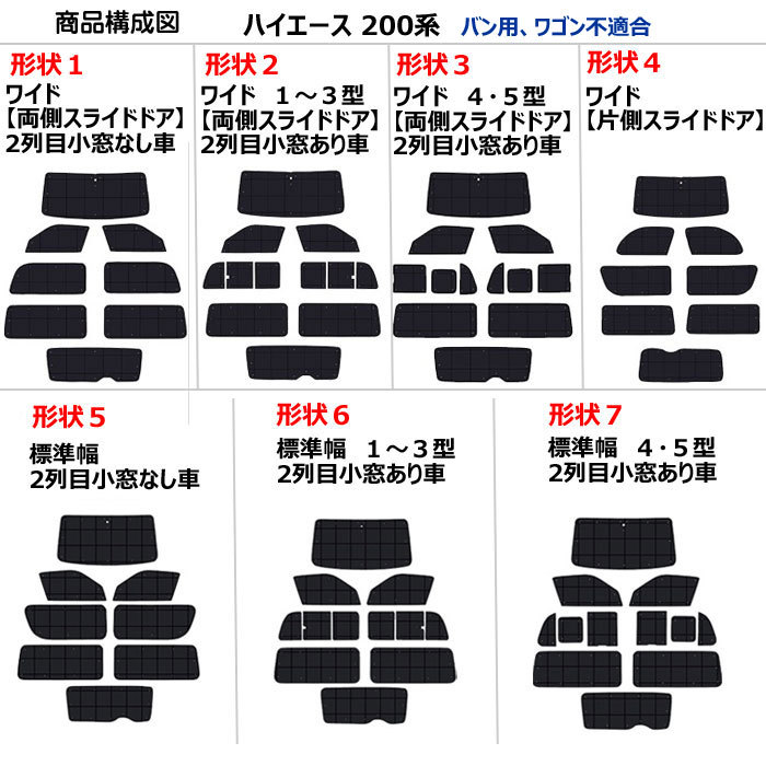 タイムセール 断熱シェード ハイエース 200系 標準用 両側スライドドア用 日よけ用品 サンシェード サンシェイド バイザー トヨタ  www.dolphinsafari.gi