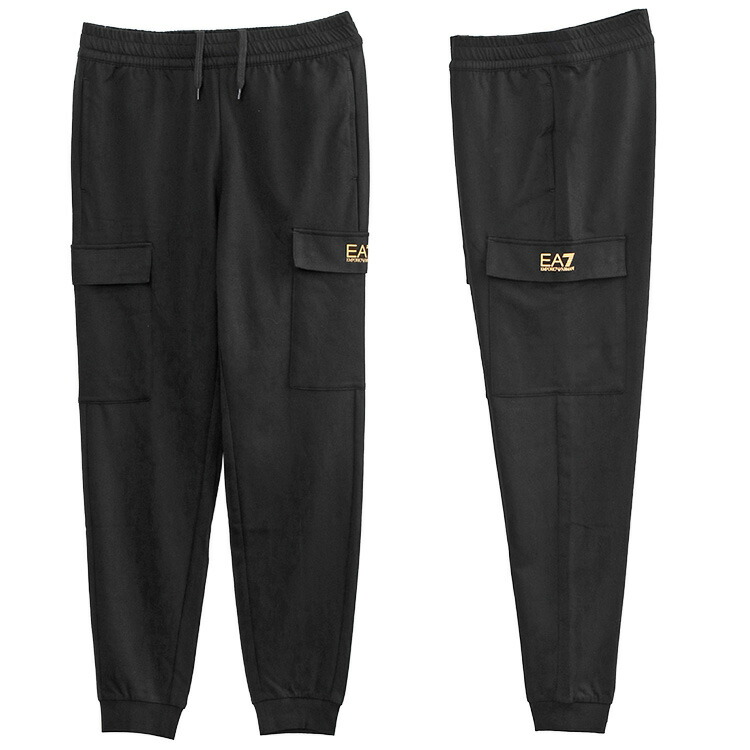 エン急性灰白髄炎 アルマーニ EMPORIO ARMANI EA7スウェットカーゴパンツ Core Identity  8NPP67-PJVRZ-0208：黒いこと【新作】