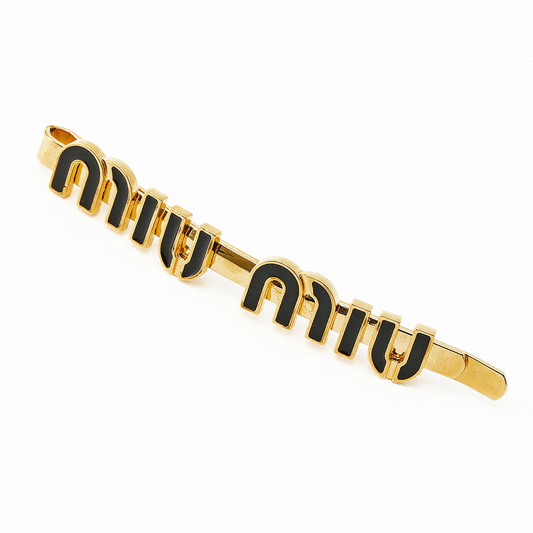 ミュウミュウ miumiu エナメルメタル ヘアクリップ 5IF146-2F6T-F0002【新作】
