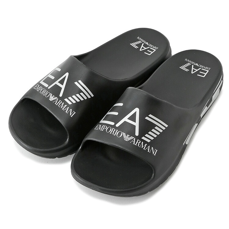 エンポリオ アルマーニ EMPORIO ARMANI EA7 スライドサンダル オーバーサイズロゴ ブラック&times;シルバー 7X000356-AF18618-MC026【新作】｜インポートブランド MK5 SUPREMO