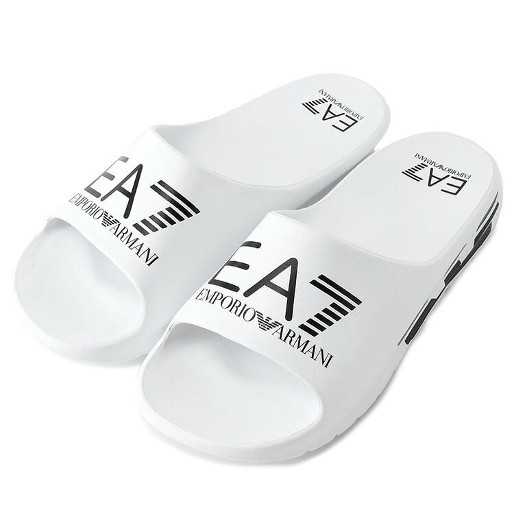 エンポリオ アルマーニ EMPORIO ARMANI EA7 スライドサンダル オーバーサイズロゴ ホワイト&times;ブラック 7X000356-AF18618-MZ021【新作】｜インポートブランド MK5 SUPREMO