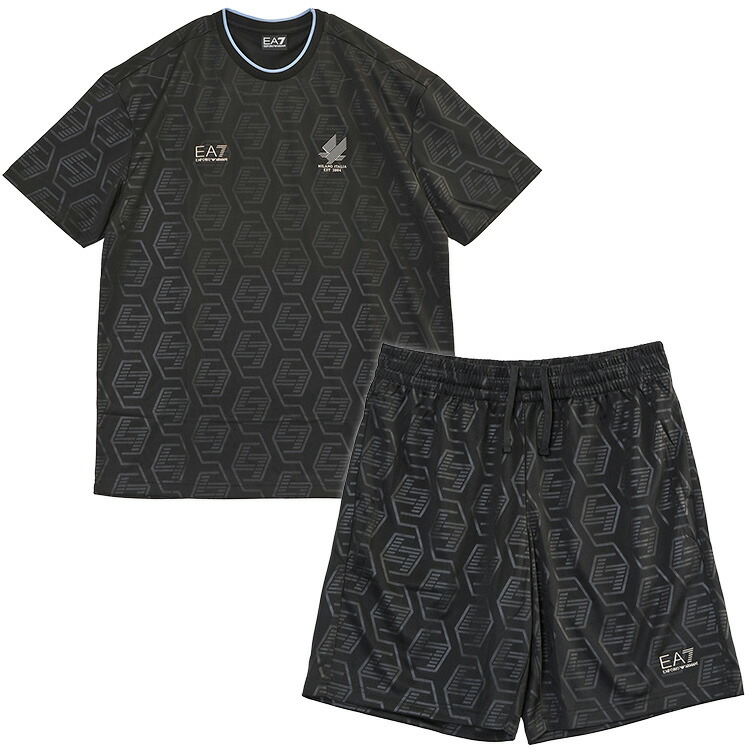 エン急性灰白髄炎 アルマーニ EMPORIO ARMANI EA7 セットアップ Soccer プルオーバーティーシャツ＆遊撃手ズボン下書き割り 7M001304-AF13537-UC001【新作】