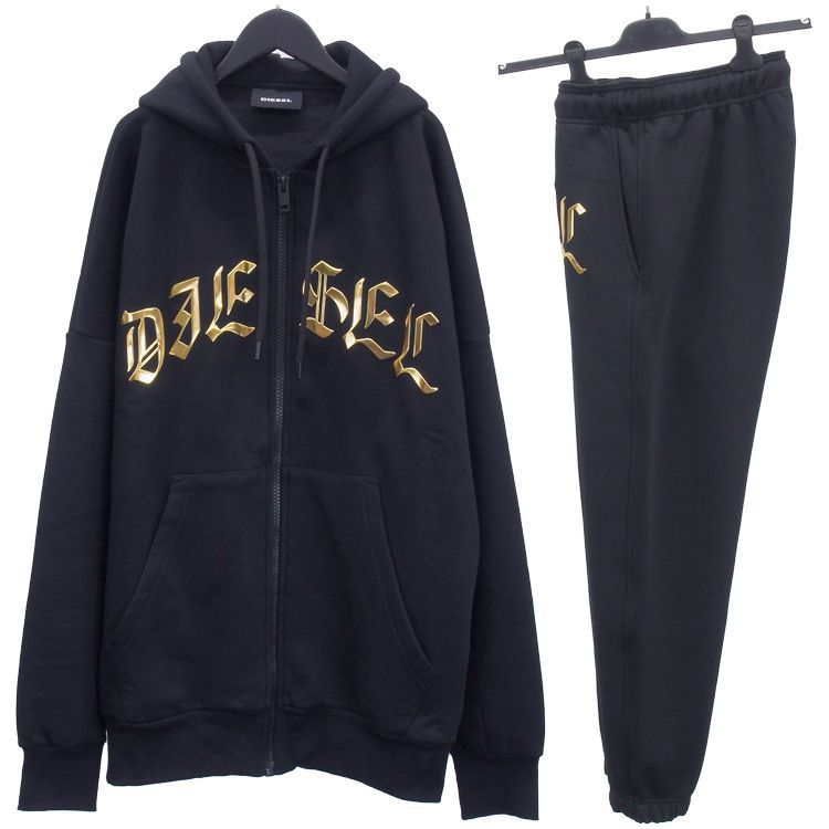 メーカー包装済 ディーゼル Diesel メタリックロゴ セットアップ リラックスフィット ジップスウェット パーカー スウェットパンツ A011 0kazw A 0kazw 9xx 春セール 交換無料 Www Balloonylandkw Com