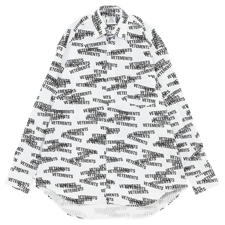 VETEMENTS ロゴプリント 長袖シャツ VETEMENTS(ヴェトモン) 24SS PAGE NOT FOUND SHIRTオーバー