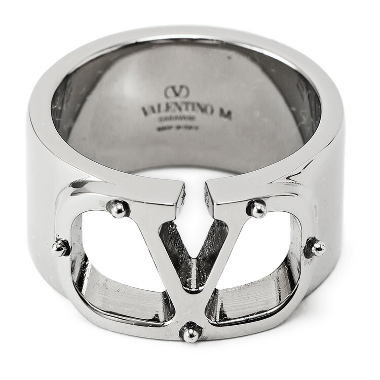 VALENTINO ロックスタッズメタルリング　Mサイズ ロックスタッズ メタル リング for メンズ インチ パラジウム