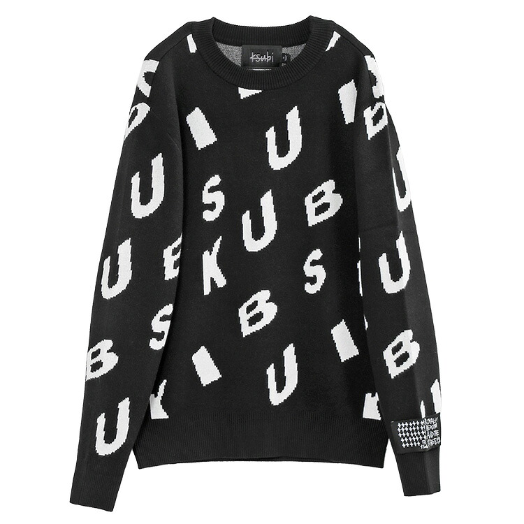 スビ Ksubi Letters ジャカード ニット MFA23KW001-BLACK【新作】