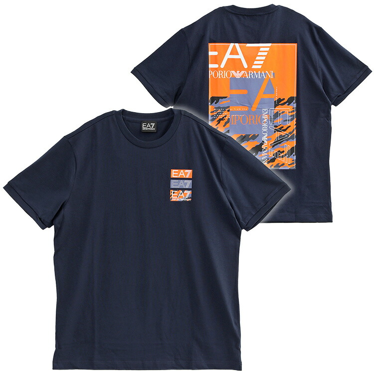 残りわずか EA7 EMPORIO ARMANI バックプリント ロゴ半袖Tシャツ EA7 アルマーニ Tシャツ EMPORIO ARMANI バックプリント 3DUT02