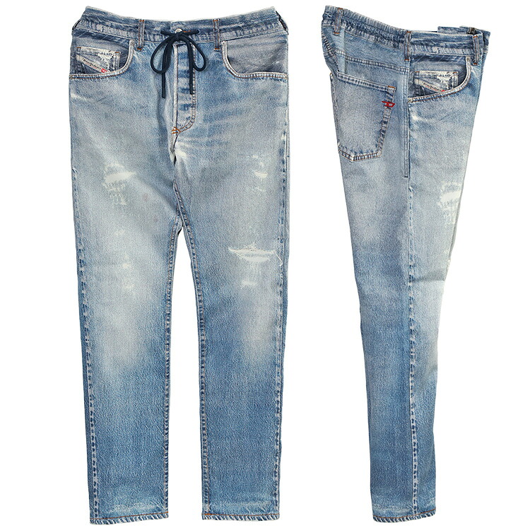 ディーゼル DIESEL JOGGJEANS ディストレスト ジーンズ A14847-068RX 2032 D-KROOLEY-B JOGG-01：ライトブルー【新作】