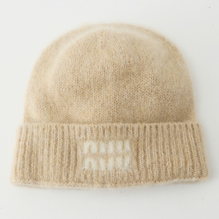 楽天市場】MIU MIU ミュウミュウ ニット帽 ビーニー 帽子 ロゴ