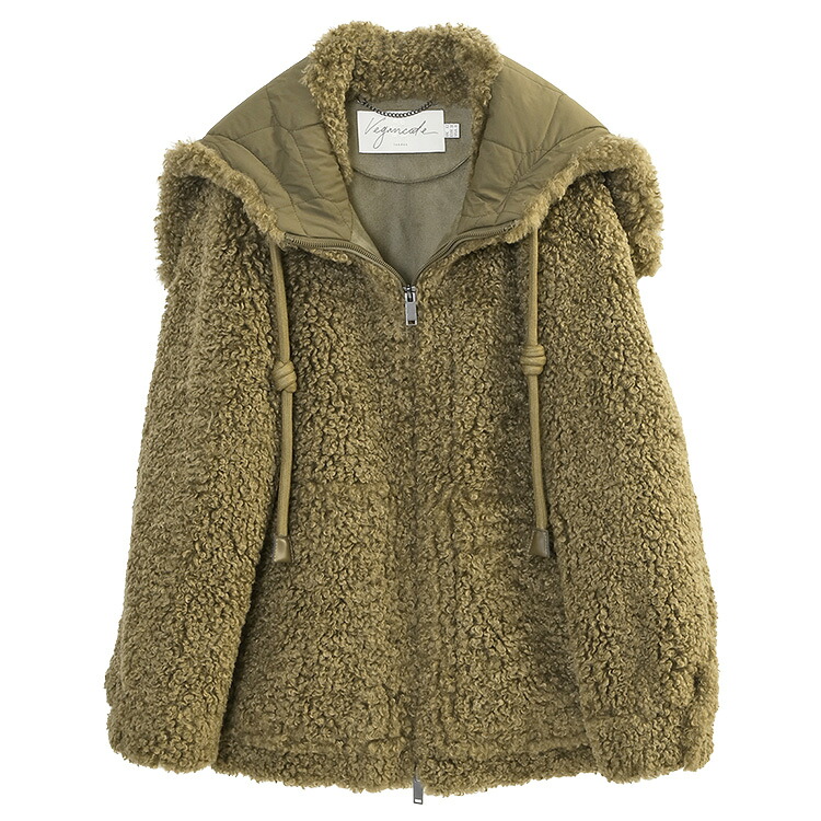 ヴィーガンコード Vegancode フェイクファーボンバー BJ19746-KHAKI【新作】