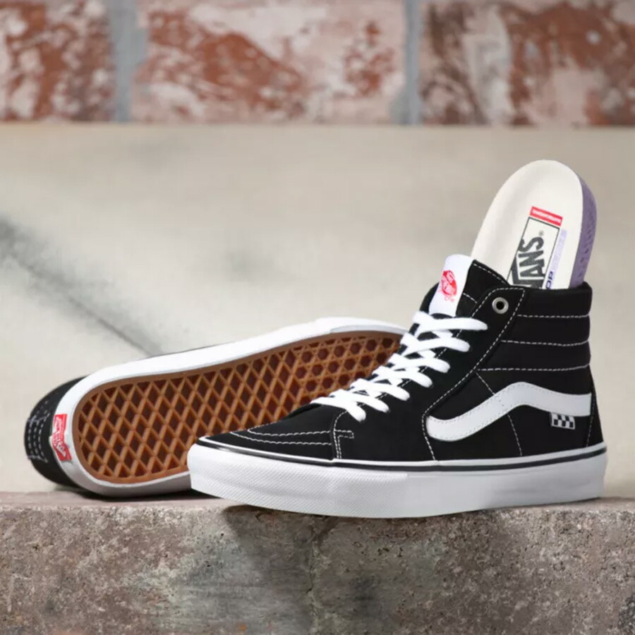 ヴァンズ スケートスケハイ 黒/白 VANS SKATE SK8-HI Black/white【貨物輸送無料！即納】